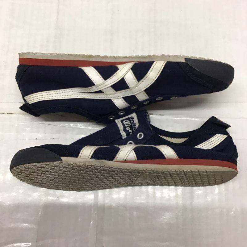 オニツカタイガー ONITSUKA TIGER スニーカー スニーカー TH3K0N スリッポン MEXICO 66 23cm 23.0cm ロゴ、文字 紺 / ネイビー / レディース USED 古着 中古 10118769