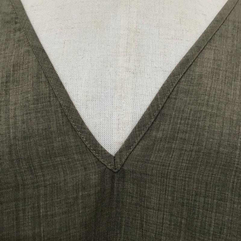 ジーナシス JEANASIS カットソー 半袖 JS063444MC Vネック プルオーバー FREE 無地 カーキ / カーキ /  レディース USED 古着 中古 10114227