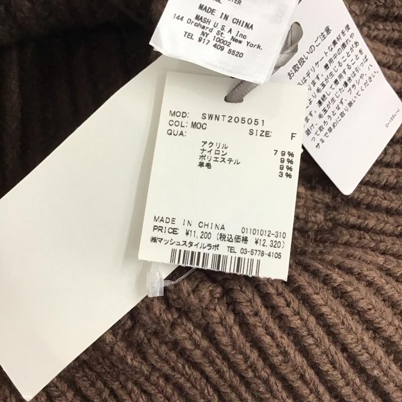 スナイデル SNIDEL ニット、セーター 長袖 SWNT205051 アシメケーブルニットトップス FREE 無地 茶 / ブラウン / レディース USED 古着 中古 10137407