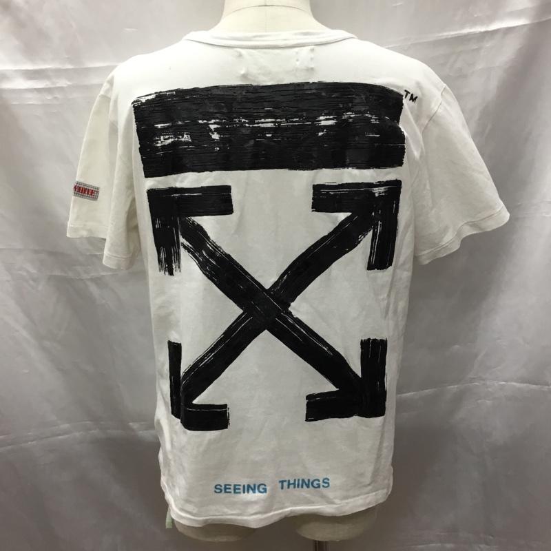 オフホワイト Off-White Tシャツ 半袖 半袖カットソー プリントTシャツ クルーネックカットソー M ロゴ、文字 白 / ホワイト /  メンズ USED 古着 中古 10109329
