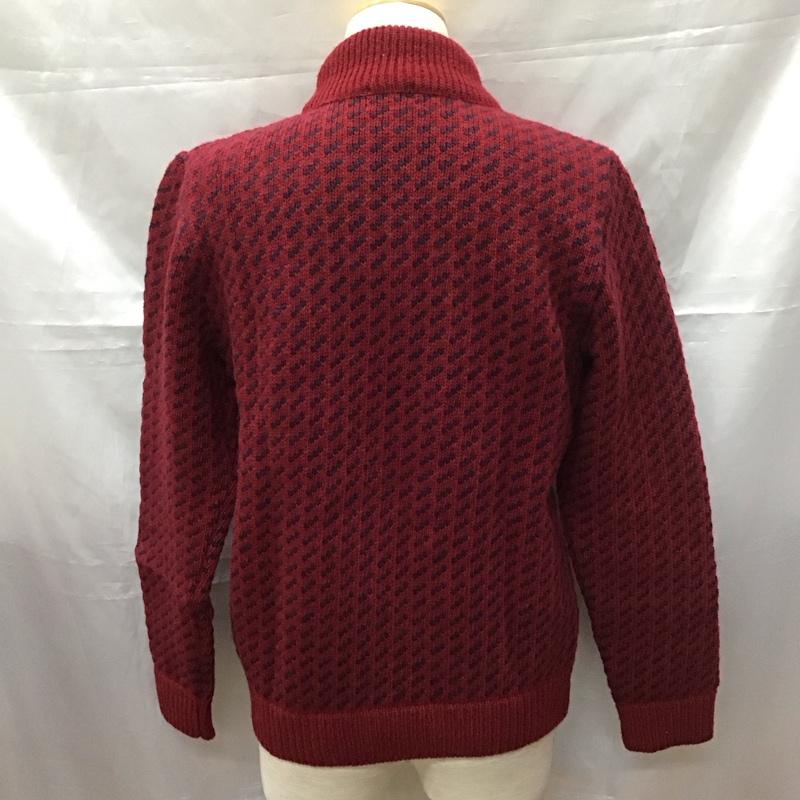 エルエルビーン L.L.Bean ニット、セーター 長袖 長袖ニットカットソー ニット セーター ジップネックニット S 総柄 えんじ / ワインレッド / X 紺 / ネイビー / メンズ USED 古着 中古 10111708