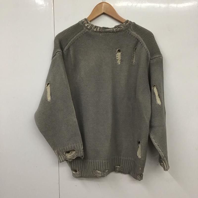 ジーナシス JEANASIS ニット、セーター 長袖 JS064469MN 3Gペイントクラッシュプルオーバー FREE 無地 灰 / グレー / レディース USED 古着 中古 10130352