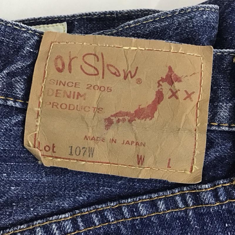 オアスロウ orSlow パンツ デニム、ジーンズ デニムパンツ スリムパンツ カジュアルパンツ M 無地 インディゴ / インディゴ / メンズ USED 古着 中古 10132002