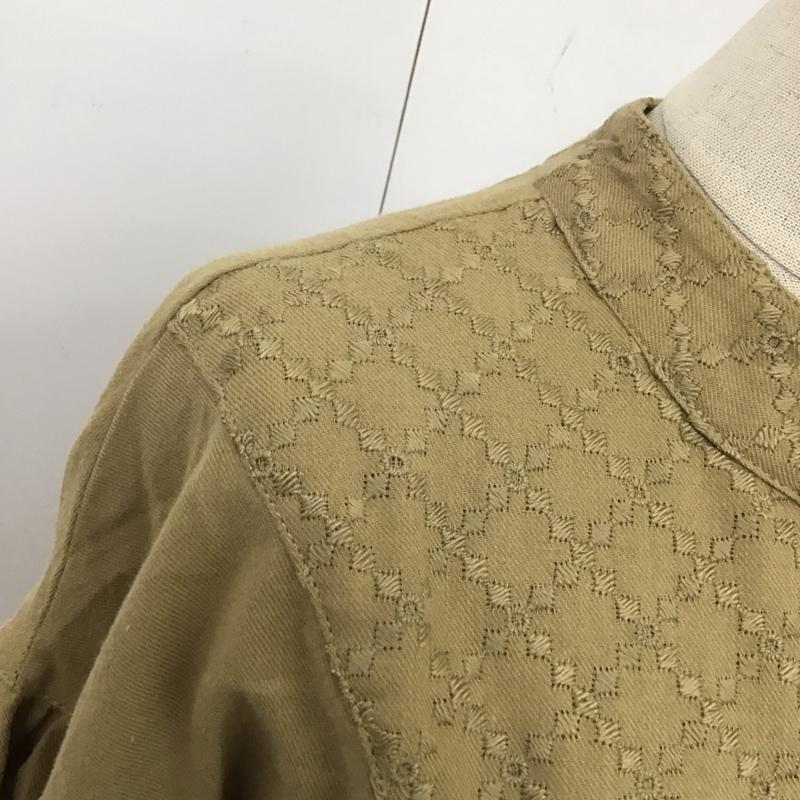 スタディオクリップ studio CLIP シャツ、ブラウス 長袖 長袖シャツ スタンドカラーシャツ カジュアルシャツ FREE 刺繍 茶 / ブラウン / レディース USED 古着 中古 10123928