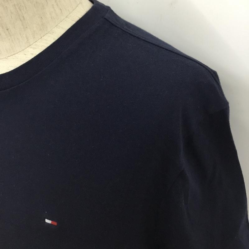 トミーヒルフィガー TOMMY HILFIGER Tシャツ 半袖 半袖カットソー プリントTシャツ クルーネックカットソー M ロゴ、文字 紺 / ネイビー /  メンズ USED 古着 中古 10109394