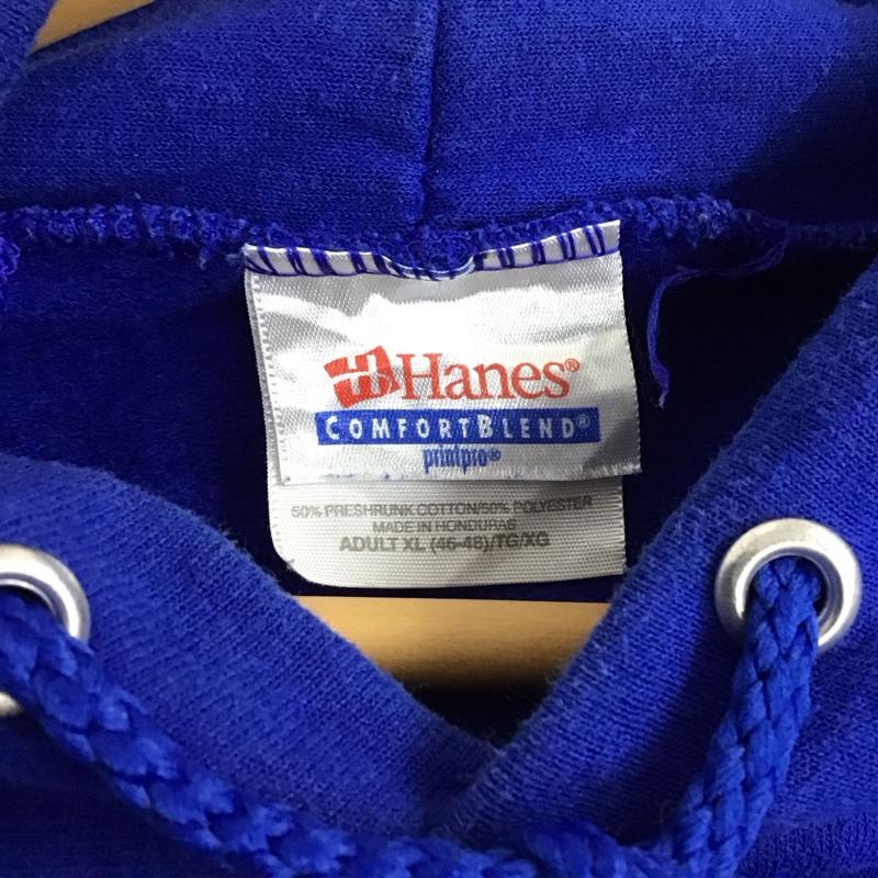 ヘインズ HANES パーカー 長袖 XL 無地 X プリント 青 / ブルー / メンズ USED 古着 中古 10130160