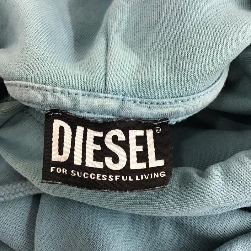ディーゼル DIESEL パーカー 長袖 長袖パーカー フード付きパーカー プリントスウェット トレーナー L ロゴ、文字 青 / ブルー /  メンズ USED 古着 中古 10119511