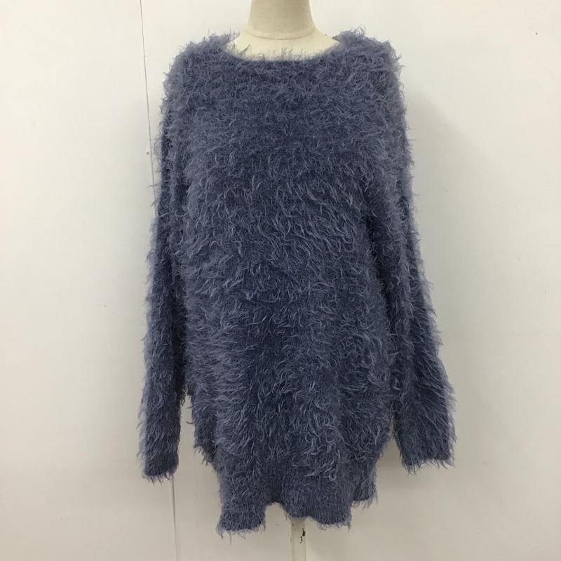 アズールバイマウジー AZUL BY MOUSSY ニット、セーター 長袖 2507AB70-0460 シャギーニット FREE 無地 青 / ブルー /  レディース USED 古着 中古 10113841