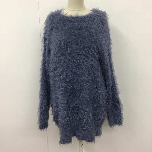 アズールバイマウジー AZUL BY MOUSSY ニット、セーター 長袖 2507AB70-0460 シャギーニット FREE 無地 青 / ブルー /  レディース USED 古着 中古 10113841
