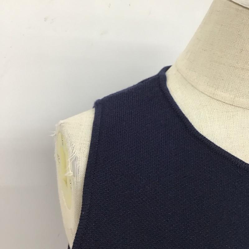 ザラ ZARA ベスト ベスト ニットベスト ノースリーブニット 前開きベスト M 無地 紺 / ネイビー / レディース USED 古着 中古 10117674