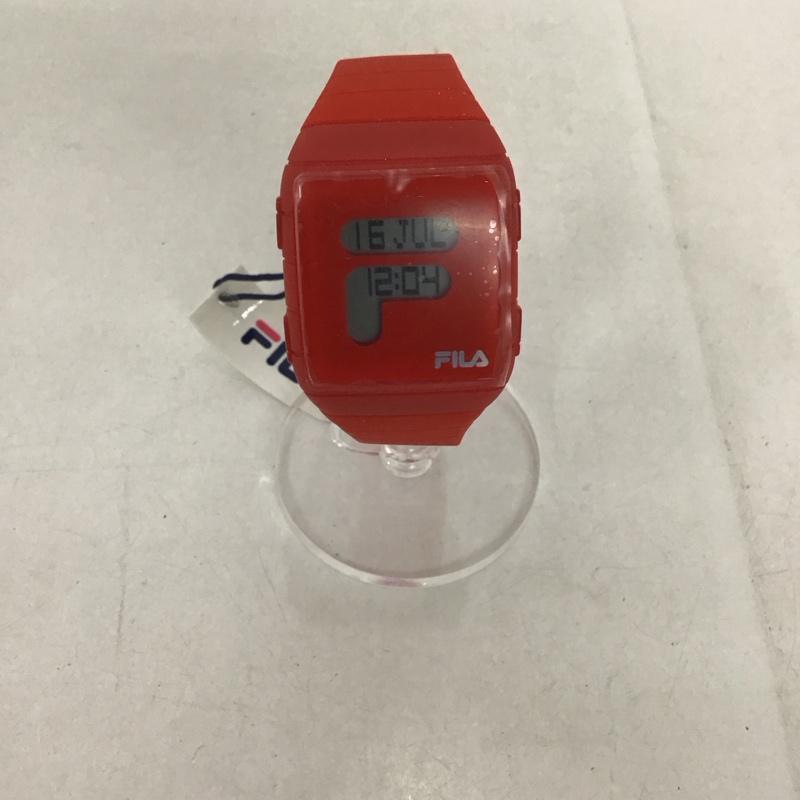 フィラ FILA 腕時計 デジタル 38-105-002 箱有 ロゴ、文字 赤 / レッド / レディース USED 古着 中古 10134474