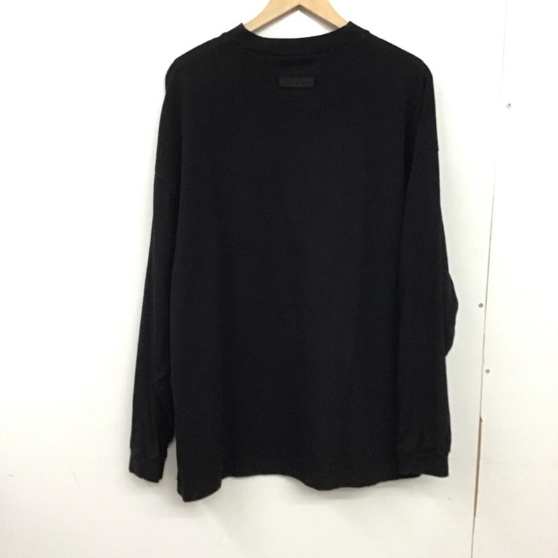 エッセンシャルズ ESSENTIALS カットソー 長袖 長袖カットソー プリントカットソー クルーネック XS ロゴ、文字 黒 / ブラック / メンズ USED 古着 中古 10137032