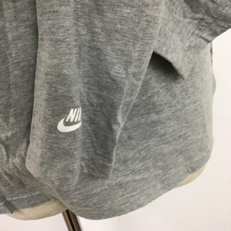 ナイキ NIKE カットソー 長袖 長袖カットソー クルーネックカットソー プリントTシャツ ロングスリーブカットソー M ロゴ、文字 灰 / グレー /  メンズ USED 古着 中古 10111108