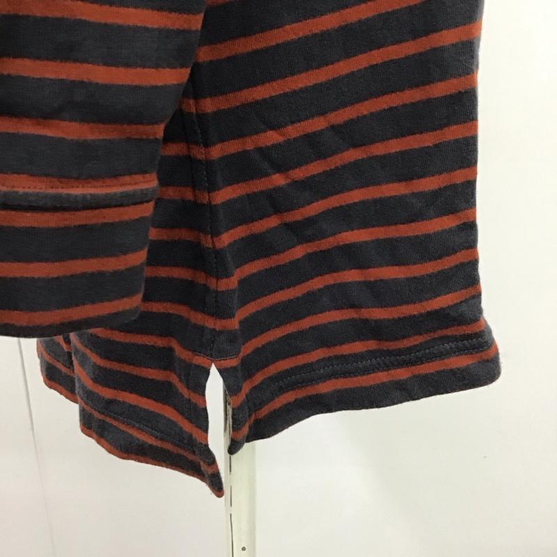 パタゴニア patagonia カットソー 七分袖 STY53775FA17 コットン M ボーダー柄 紺 / ネイビー / X 橙 / オレンジ / レディース USED 古着 中古 10122991