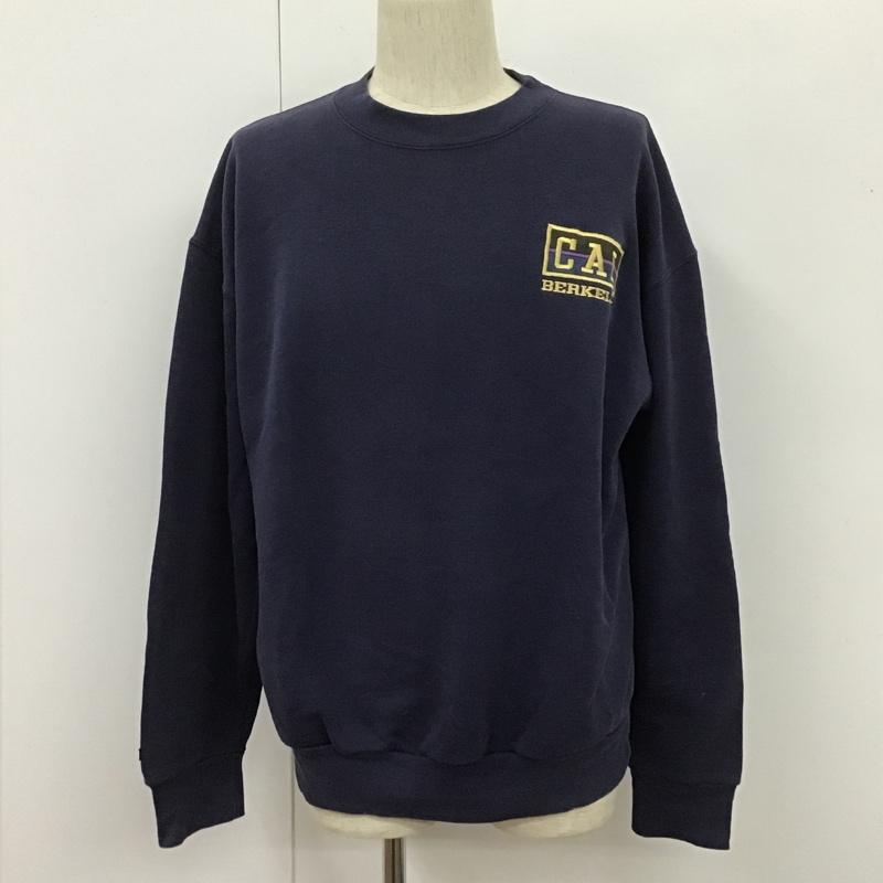 ジャンスポーツ JANSPORT トレーナー 長袖 長袖トレーナー 刺繍スウェット 長袖カットソー クルーネック 90s XL ロゴ、文字 紺 / ネイビー / メンズ USED 古着 中古 10105599