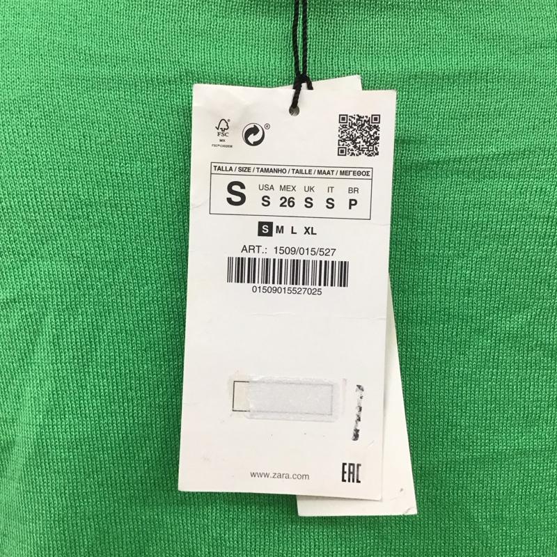 ザラ ZARA ニット、セーター 長袖 長袖ニットカットソー ニット セーター クルーネックニット S 無地 緑 / グリーン /  レディース USED 古着 中古 10112190