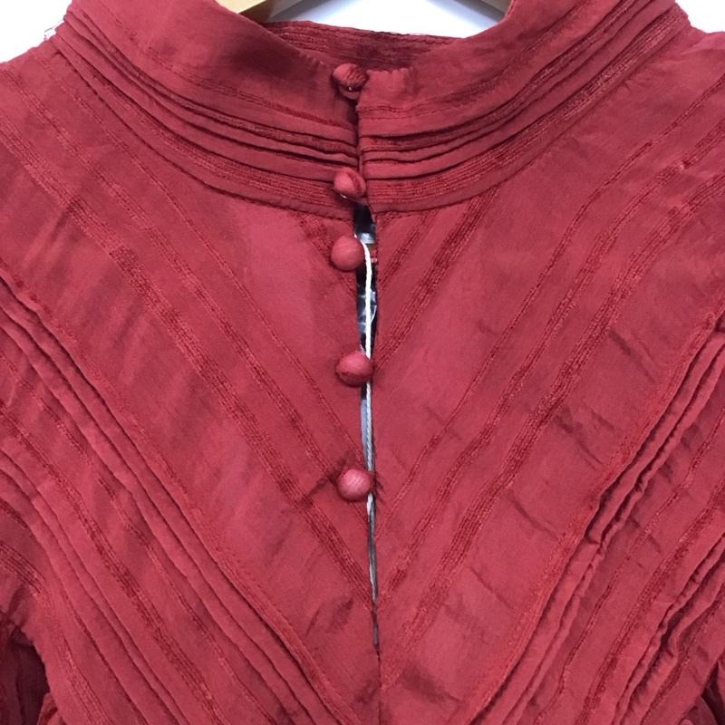 フラーネ Frene シャツ、ブラウス 長袖 2way M 無地 赤 / レッド / レディース USED 古着 中古 10130280