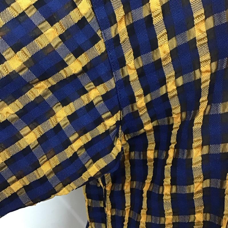 スライ SLY シャツ、ブラウス 半袖 030CSY30-5260 SHEER CHECK SH 開襟シャツ シアー FREE チェック 紺 / ネイビー / X 橙 / オレンジ / X 黒 / ブラック / レディース USED 古着 中古 10107938