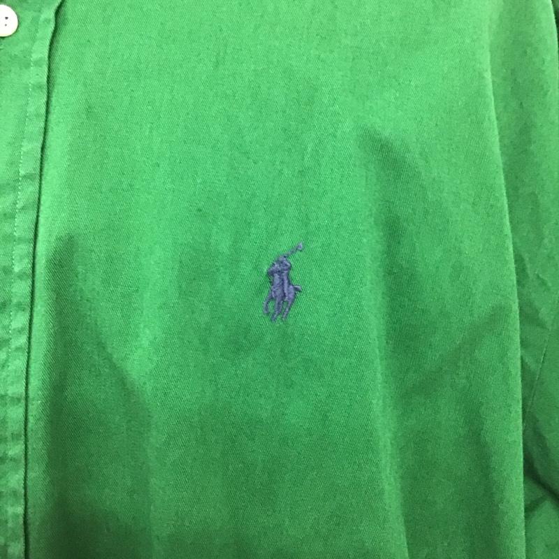 ラルフローレン RALPHLAUREN シャツ、ブラウス 半袖 半袖シャツ カラーシャツ 半袖カットソー 無地シャツ L ロゴ、文字 緑 / グリーン /  メンズ USED 古着 中古 10109570