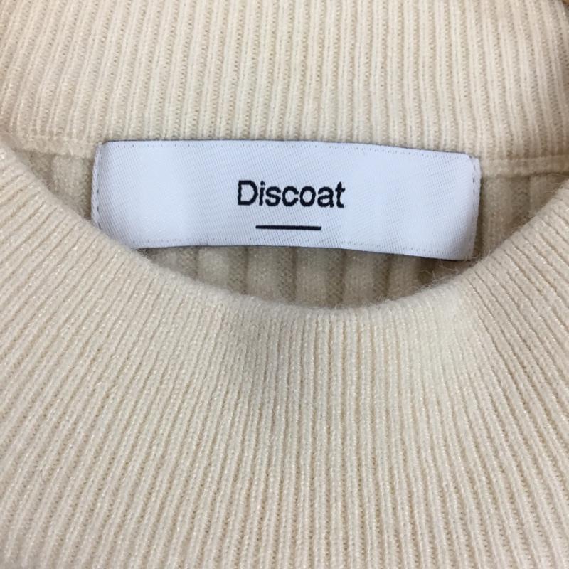 ディスコート Discoat ニット、セーター 長袖 M 無地 アイボリー / アイボリー / レディース USED 古着 中古 10110569