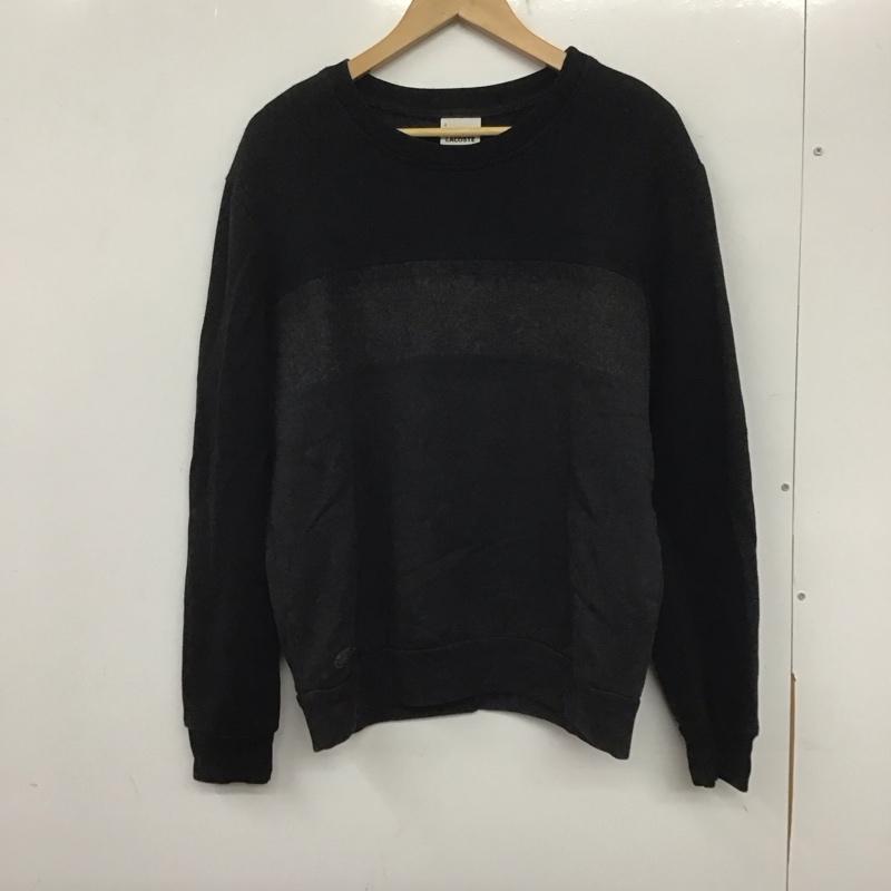 ラコステ LACOSTE トレーナー 長袖 長袖 4 無地 黒 / ブラック / メンズ USED 古着 中古 10139515