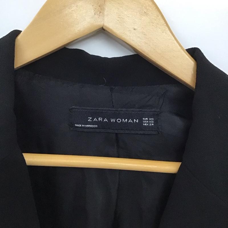 ザラウーマン ZARA WOMAN ジャケット、上着 ジャケット、ブレザー カジュアルジャケット アウター カラージャケット ウエスト切り替え XS 無地 黒 / ブラック / レディース USED 古着 中古 10133017