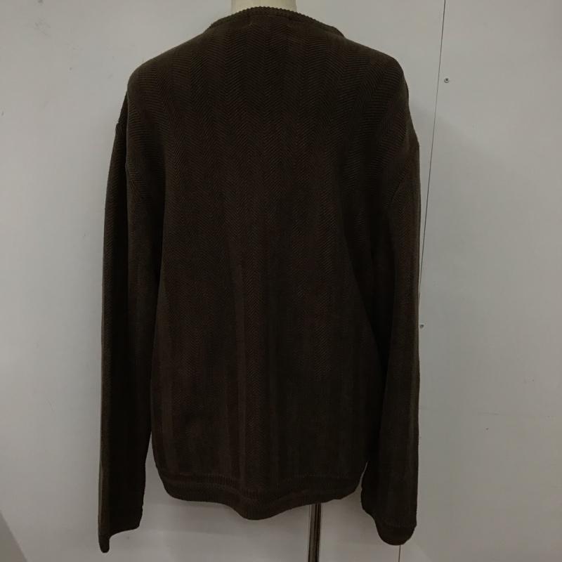 チャップス CHAPS ニット、セーター 長袖 長袖ニットカットソー ニット セーター クルーネックニット XXL ストライプ 茶 / ブラウン / メンズ USED 古着 中古 10124601
