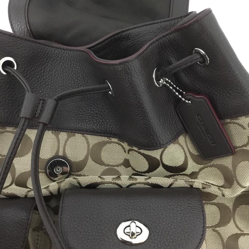 コーチ COACH リュックサック、デイパック リュックサック、デイバッグ F37476 シグネチャー ロゴ、文字 ダークブラウン / ダークブラウン / X ベージュ / ベージュ / レディース USED 古着 中古 10124619