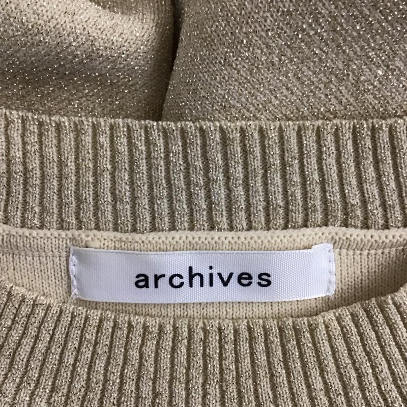 アルシーヴ archives ニット、セーター 長袖 長袖ニットカットソー クルーネック セーター M ベージュ / ベージュ / レディース USED 古着 中古 10125961