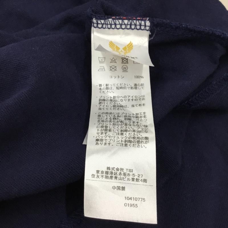 アヴィレックス AVIREX Tシャツ 半袖 半袖カットソー プリントTシャツ クルーネックカットソー XXL プリント 紺 / ネイビー / メンズ USED 古着 中古 10120454