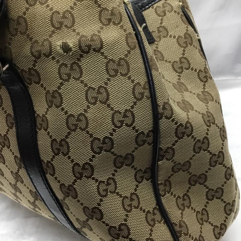 グッチ GUCCI トートバッグ トートバッグ 232957 GGキャンバス GGツインズ 総柄 黒 / ブラック / X ベージュ / ベージュ / レディース USED 古着 中古 10119657