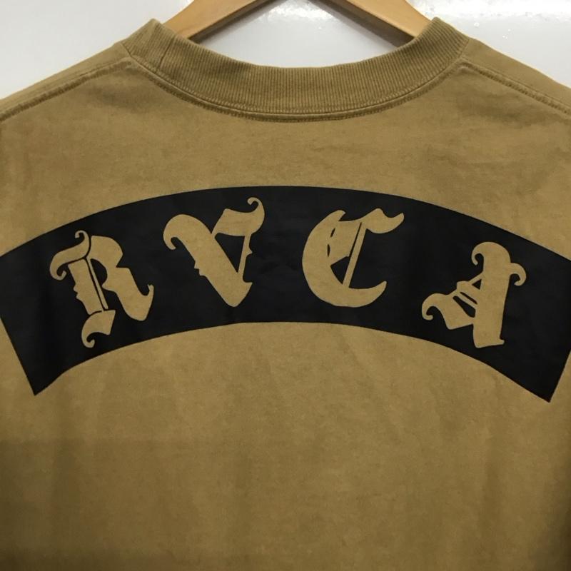 ルーカ RVCA Tシャツ 半袖 bb041-265 半袖カットソー バックプリント クルーネックカットソー M ロゴ、文字 ベージュ / ベージュ / メンズ USED 古着 中古 10136574