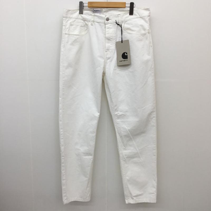 カーハート Carhartt パンツ デニム、ジーンズ 34インチ ワンポイント 白 / ホワイト /  メンズ USED 古着 中古 10124456