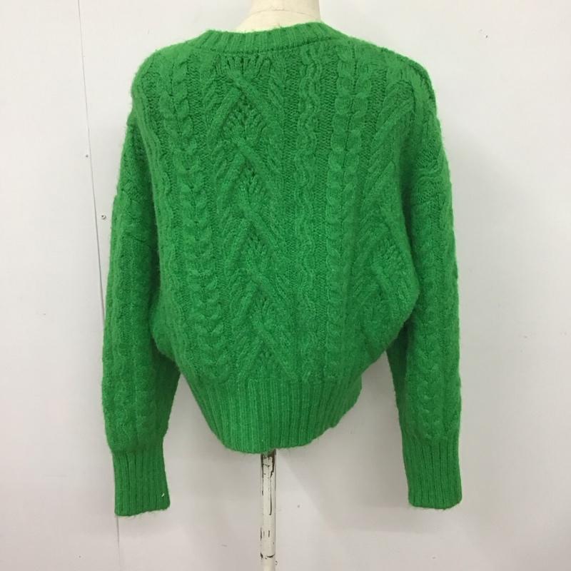 ザラ ZARA カーディガン 長袖 長袖カーディガン 前ボタン ニットカーディガン L 無地 緑 / グリーン / レディース USED 古着 中古 10126853