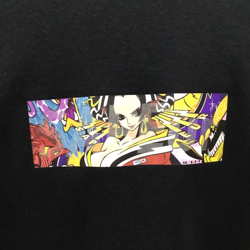 サプール SAPEur Tシャツ 半袖 半袖カットソー プリントTシャツ クルーネックカットソー XL プリント 黒 / ブラック /  メンズ USED 古着 中古 10109328