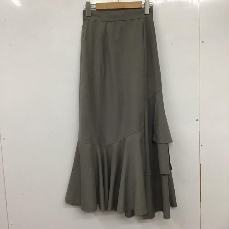 アズールバイマウジー AZUL BY MOUSSY スカート ロングスカート 268FSC31-032E アシンメトリースカート ロングフレアスカート S 無地 灰 / グレー / レディース USED 古着 中古 10136504