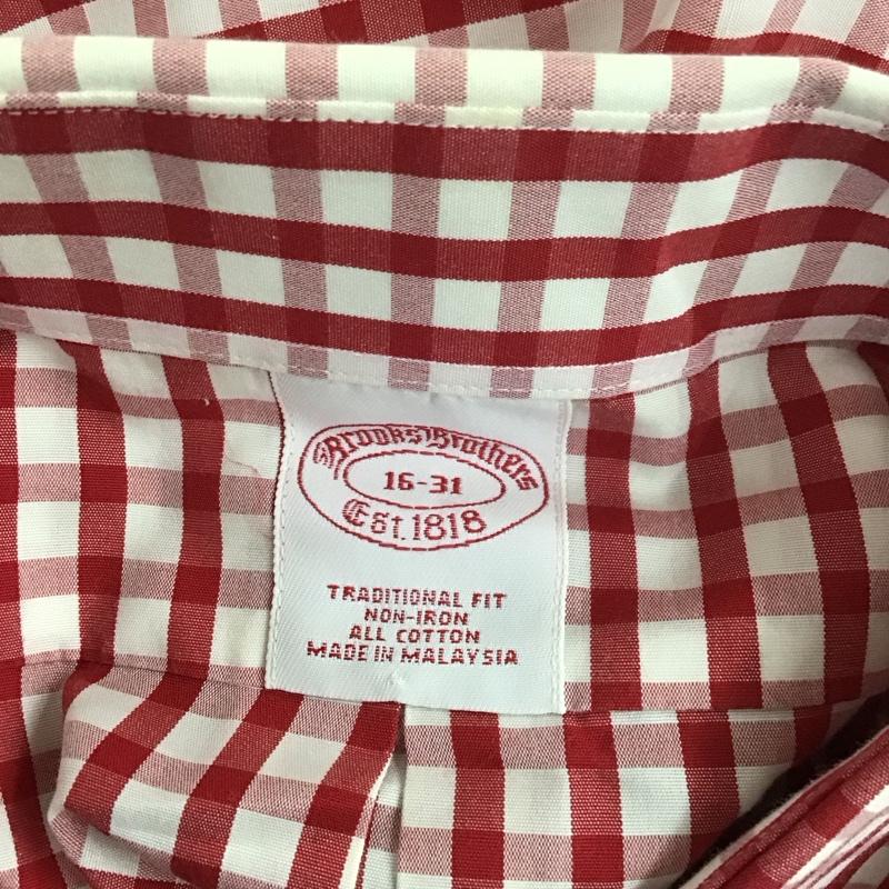 ブルックスブラザーズ BROOKS BROTHERS シャツ、ブラウス 長袖 長袖シャツ カラーシャツ ポケットシャツ 長袖カットソー チェックシャツ チェック 白 / ホワイト / X 赤 / レッド /  メンズ USED 古着 中古 10113008