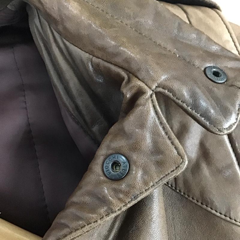 ジョルジオアルマーニ GIORGIO ARMANI ジャケット、上着 ジャケット、ブレザー レザージャケット アウター 古着 ヴィンテージ 80s 無地 茶 / ブラウン / メンズ USED 古着 中古 10144516