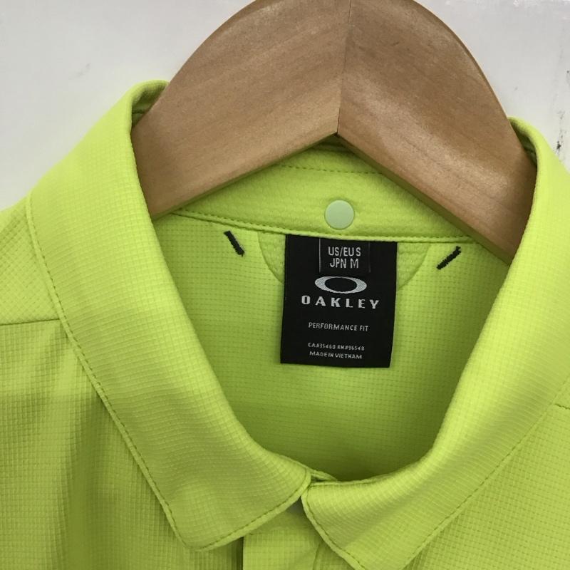 オークリー OAKLEY ポロシャツ 半袖 半袖ポロシャツ カラーシャツ 半袖カットソー M ロゴ、文字 黄 / イエロー / メンズ USED 古着 中古 10135625