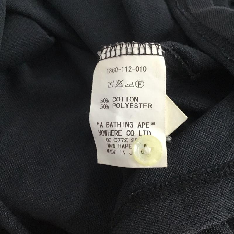 アベイシングエイプ A BATHING APE ポロシャツ 半袖 L 無地 黒 / ブラック / メンズ USED 古着 中古 10142992