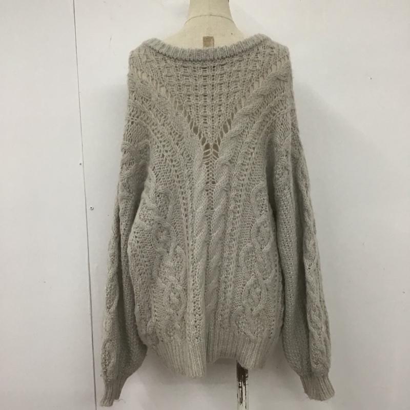 フリークスストア FREAK S STORE カーディガン 長袖 203-3311 クルーネック FREE 無地 灰 / グレー / レディース USED 古着 中古 10107001