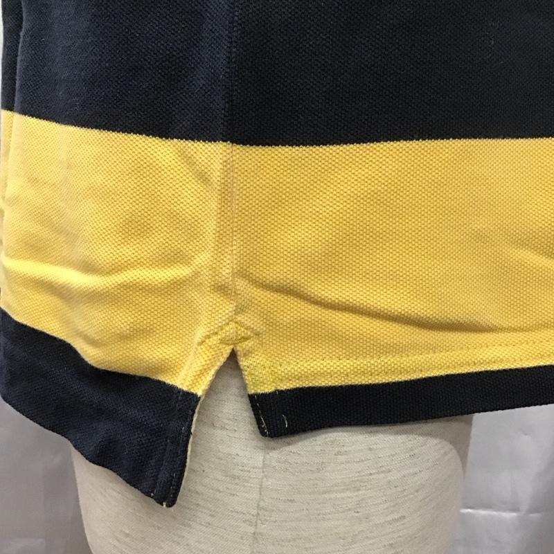 トミーヒルフィガー TOMMY HILFIGER ポロシャツ 半袖 半袖ポロシャツ カラーシャツ 半袖カットソー L ボーダー柄 黄 / イエロー / X 紺 / ネイビー /  メンズ USED 古着 中古 10111034