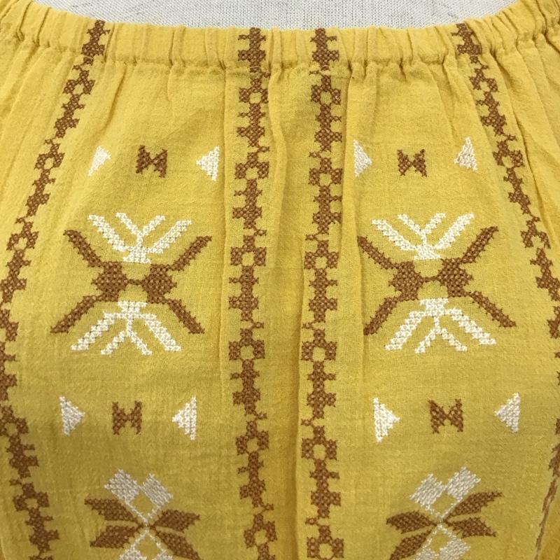 ローリーズファーム LOWRYS FARM カットソー 半袖 M 刺繍 黄 / イエロー /  レディース USED 古着 中古 10114001