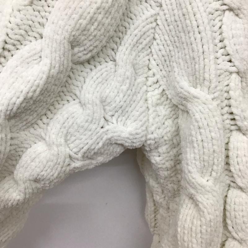 アズールバイマウジー AZUL BY MOUSSY ニット、セーター 長袖 CHENILLE CABLE PULLOVER 251eab70-089i L 無地 白 / ホワイト / メンズ USED 古着 中古 10120176