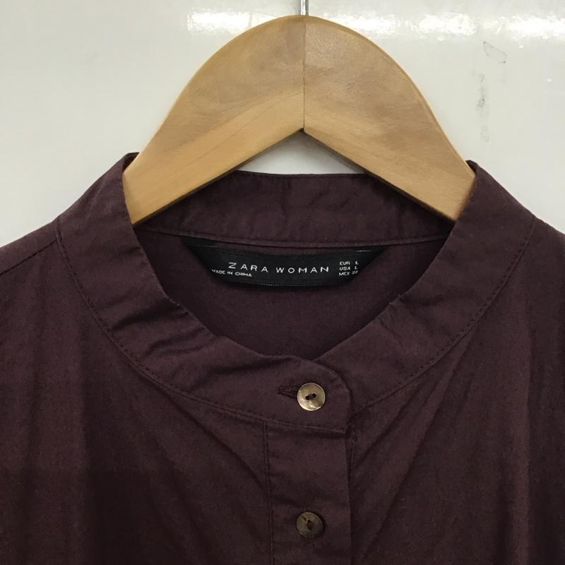 ザラ ZARA ワンピース ひざ丈スカート L 無地 紫 / パープル / レディース USED 古着 中古 10139540