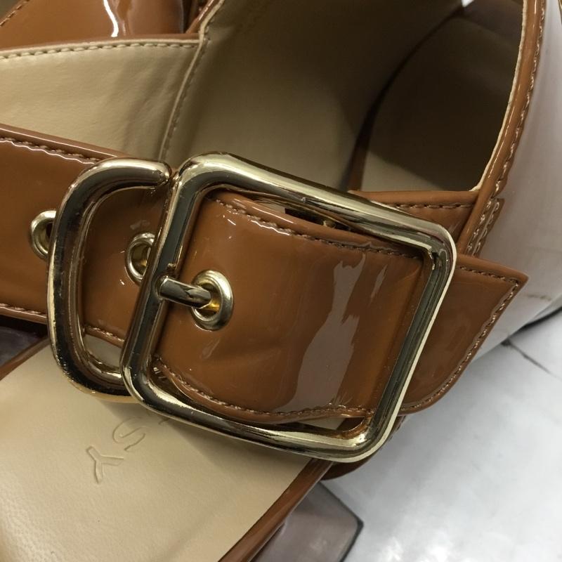 マウジー MOUSSY サンダル サンダル 太ヒール 24.5cm ワンポイント キャメル / キャメル / レディース USED 古着 中古 10113685