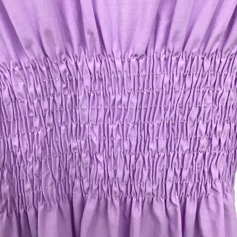 ザラ ZARA ワンピース ロングスカート 長袖シャツワンピース 前空きロングワンピース M 無地 紫 / パープル / レディース USED 古着 中古 10137557