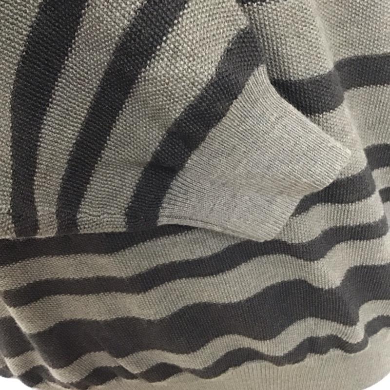ブルックスブラザーズ BROOKS BROTHERS ニット、セーター 長袖 ハーフジップ ウール M ボーダー柄 茶 / ブラウン / X ダークブラウン / ダークブラウン / メンズ USED 古着 中古 10111247