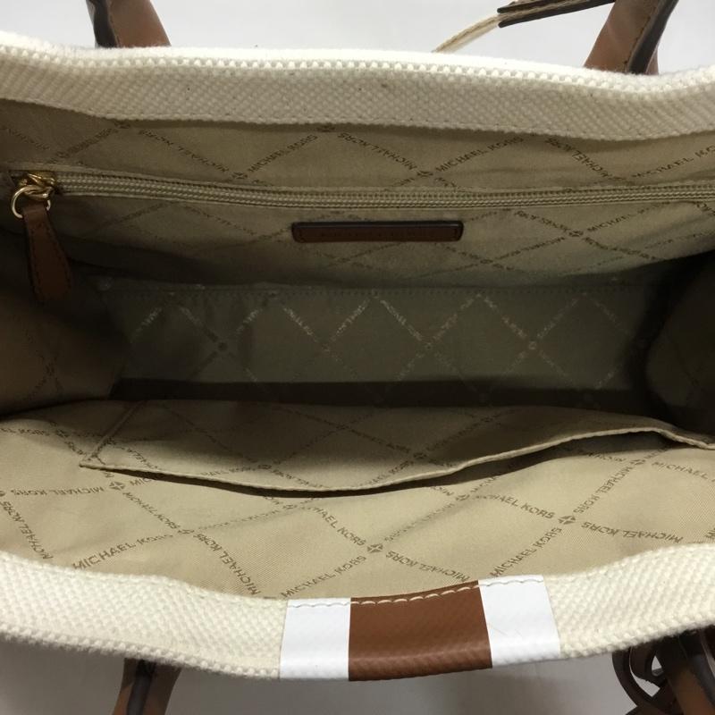 マイケルコース MICHAEL KORS トートバッグ トートバッグ 35S3G7ZT2C ショルダー 2WAY ロゴ、文字 茶 / ブラウン / X アイボリー / アイボリー / レディース USED 古着 中古 10110149