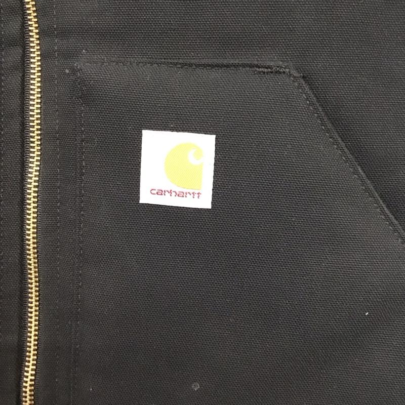 カーハート Carhartt ベスト ベスト ジップアップベスト ノースリーブカットソー アウター M ロゴ、文字 黒 / ブラック / メンズ USED 古着 中古 10137337